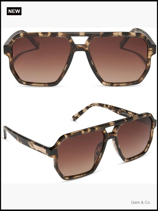Oversized Geometric Navigator Sunglasses with UV Polarized Protection main image 5